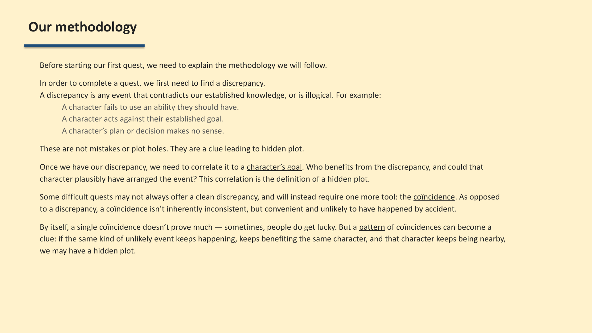 Slide 3: Our methodology