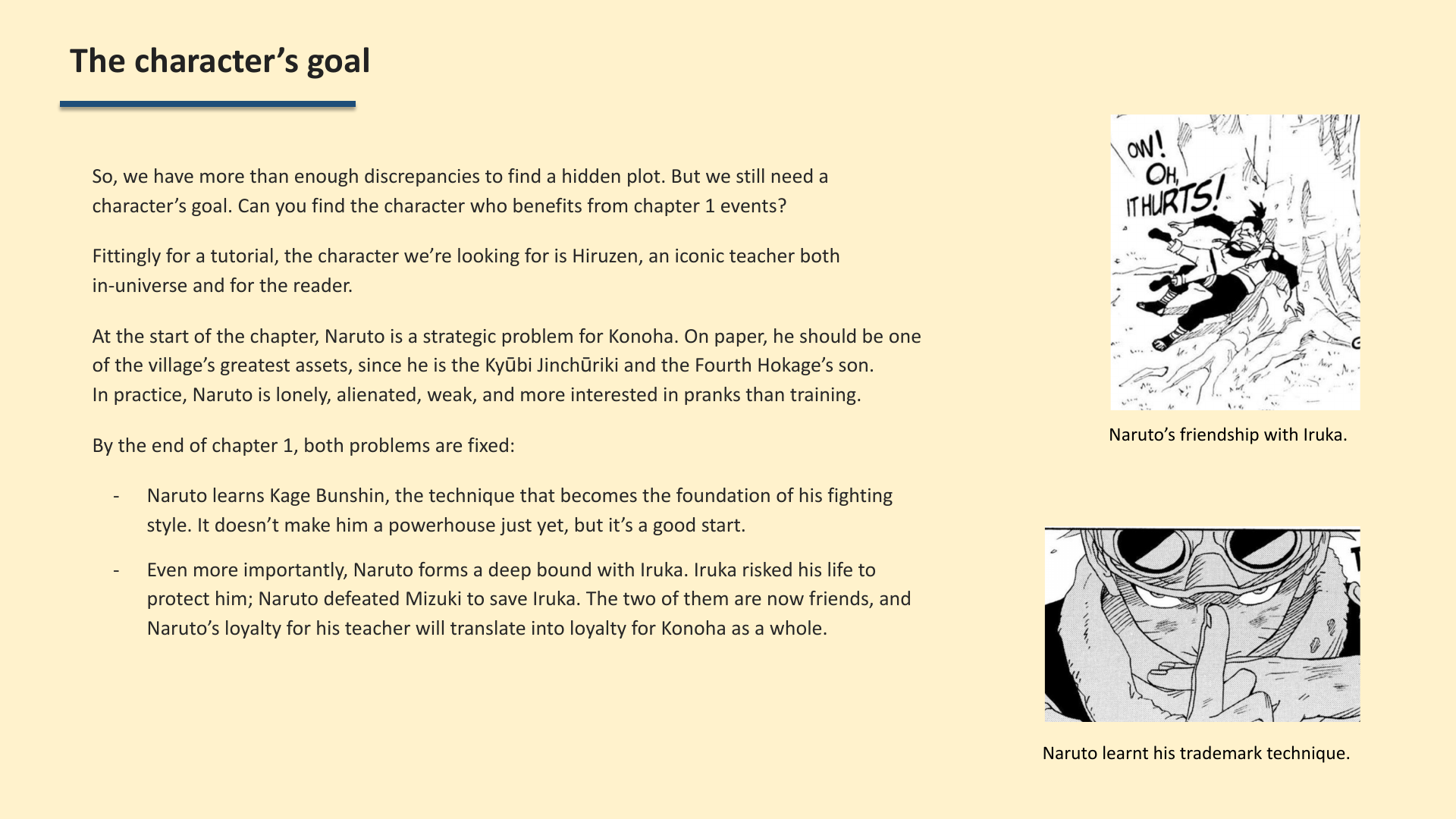Slide 5: The character’s goal
