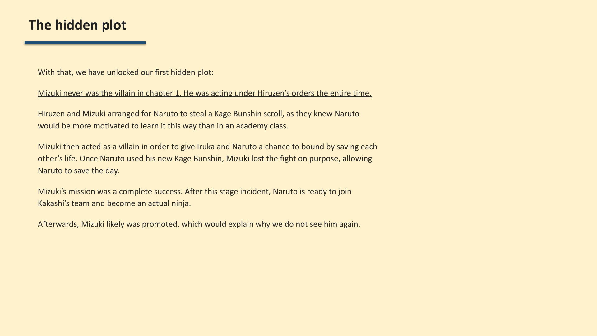 Slide 6: The hidden plot