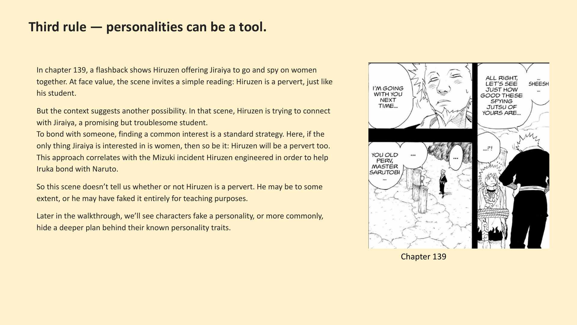 Slide 4: Third rule — personalities can be a tool.