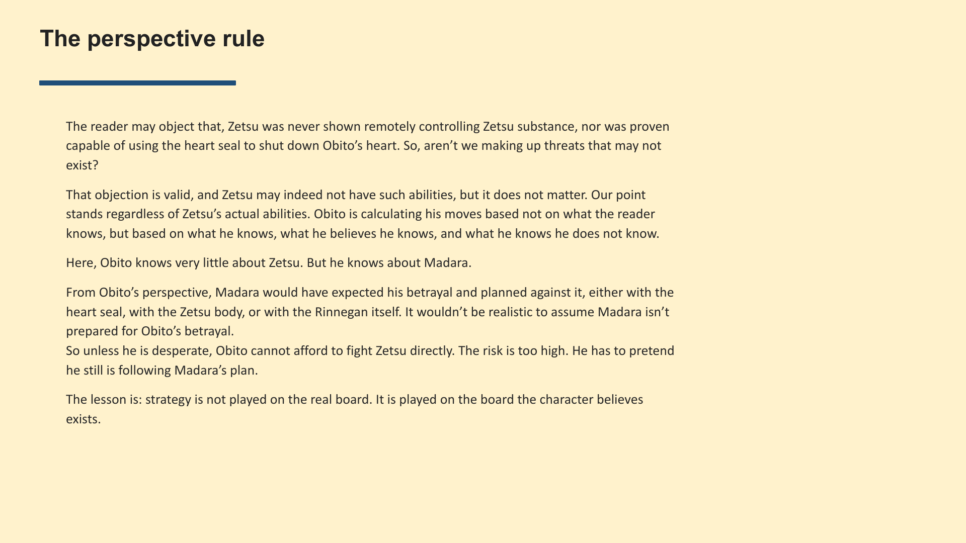 Slide 7: The perspective rule