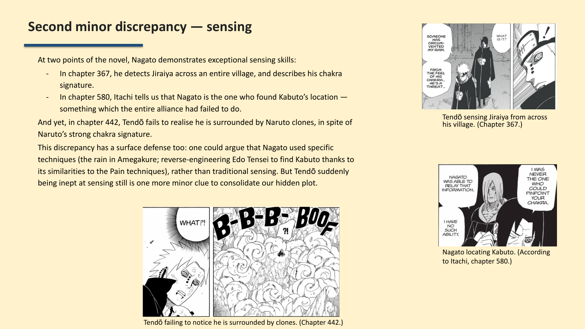 Slide 9: Second minor discrepancy — sensing
