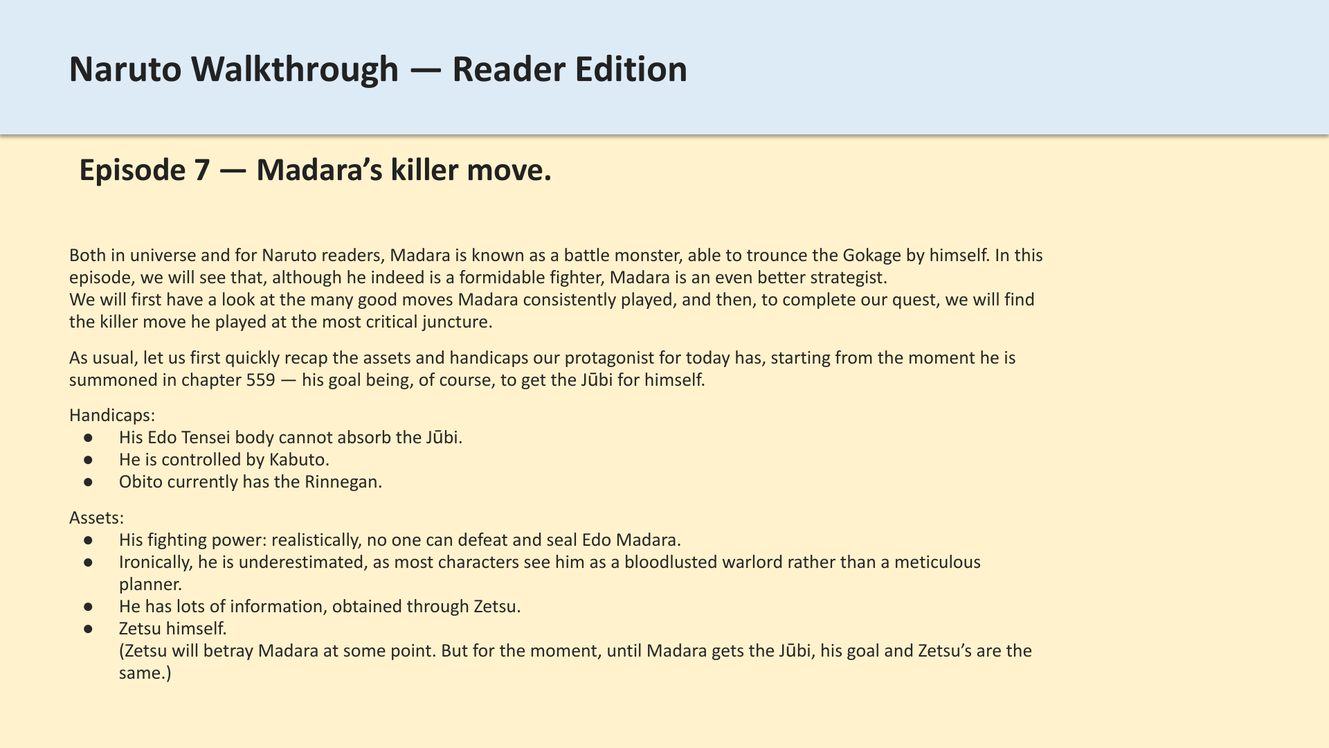 Slide 1: Episode 7 — Madara’s killer move.