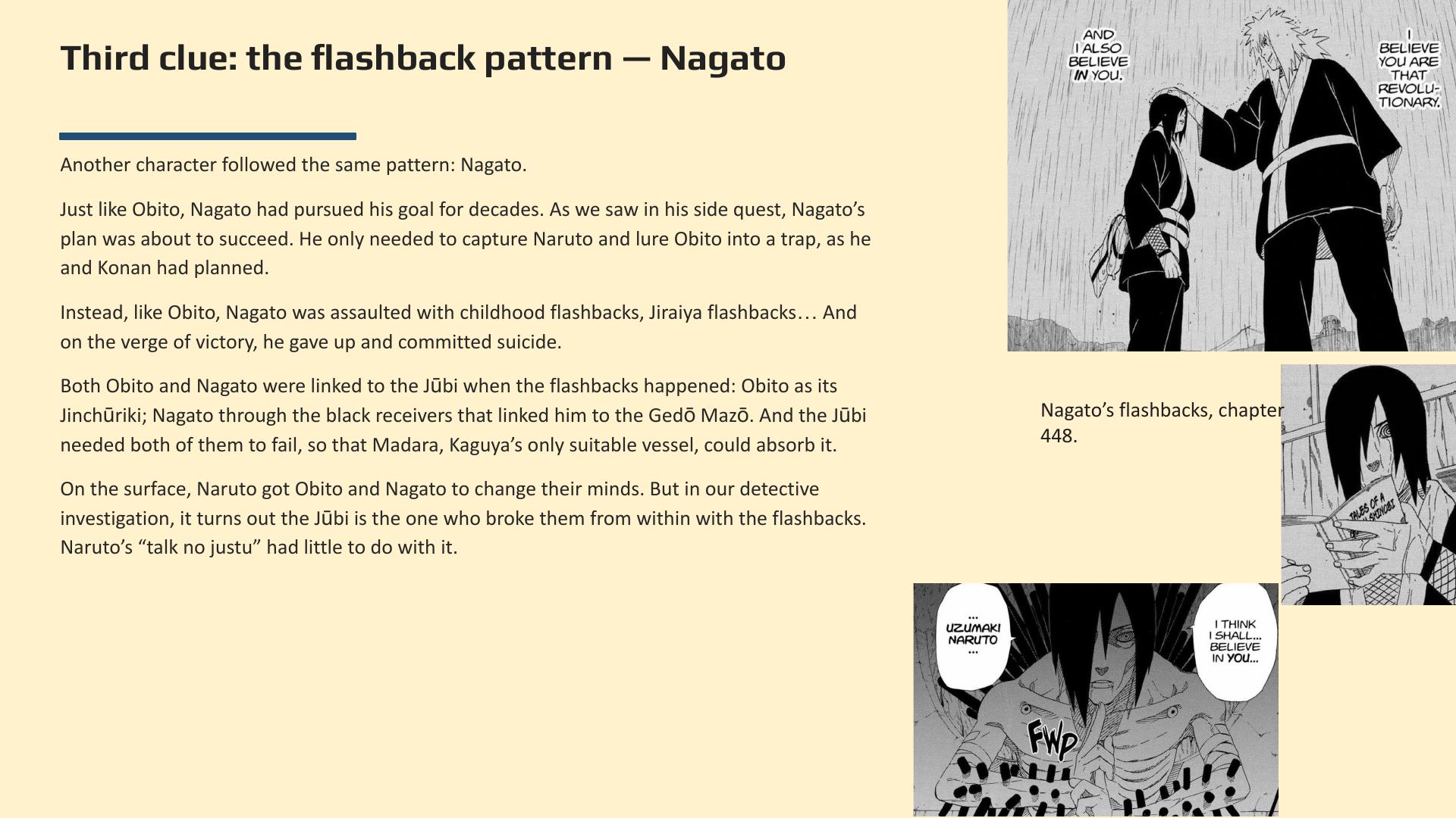Slide 11: Third clue: the flashback pattern — Nagato