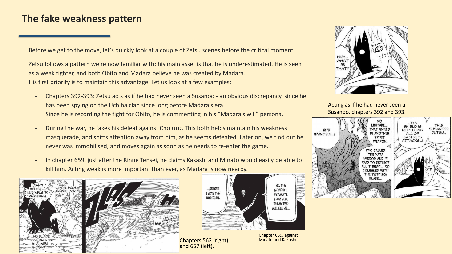 Slide 2: The fake weakness pattern