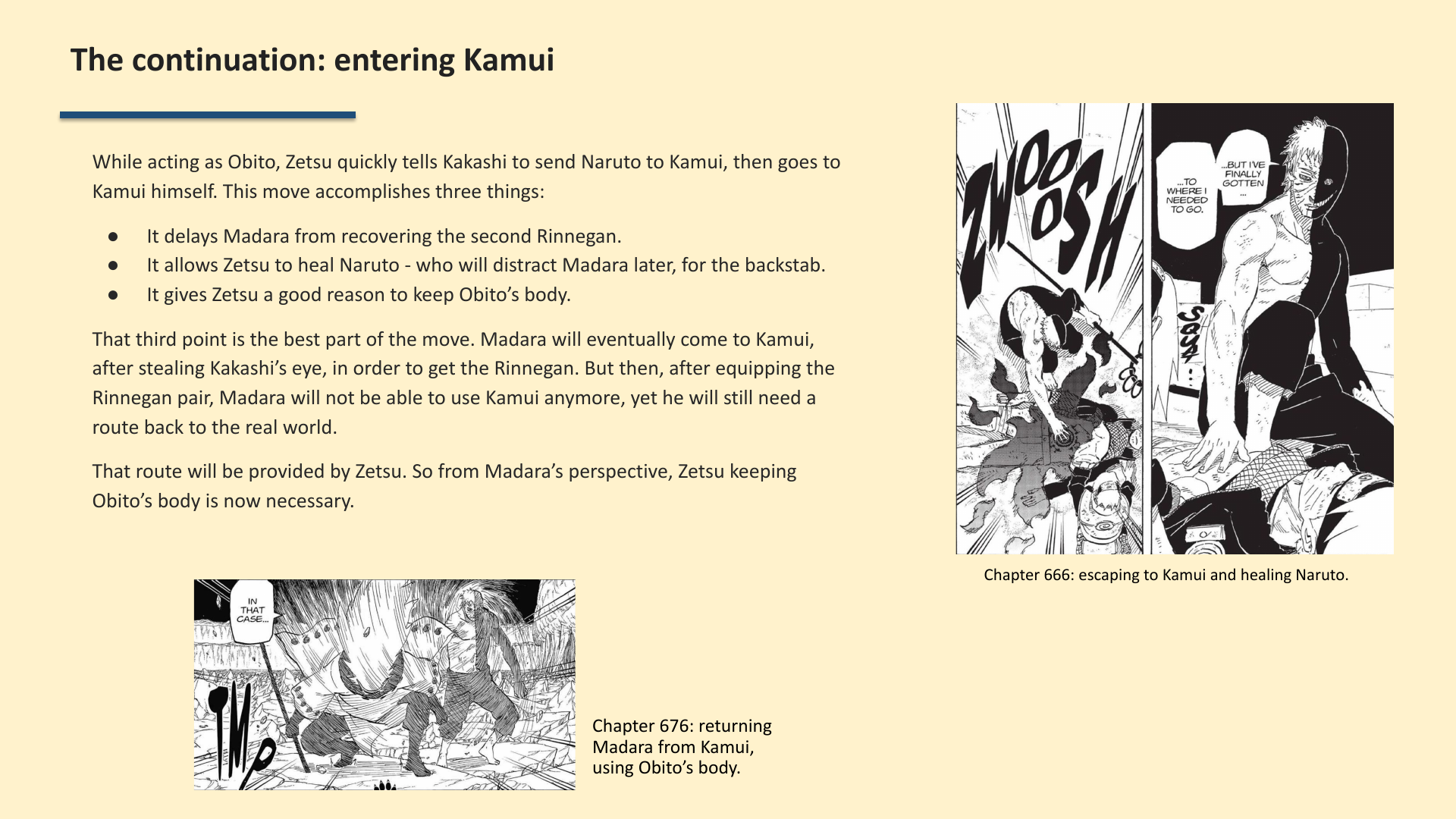 Slide 6: The continuation: entering Kamui