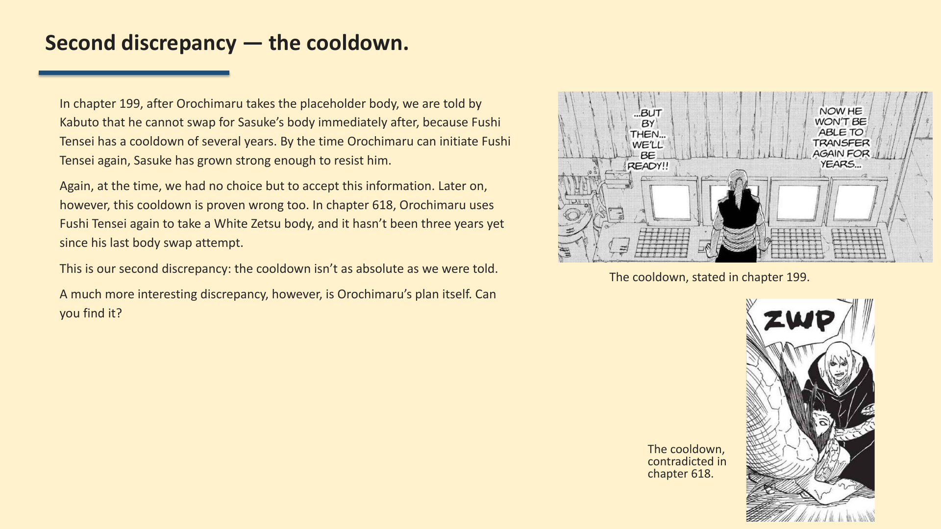 Slide 4: Second discrepancy — the cooldown.
