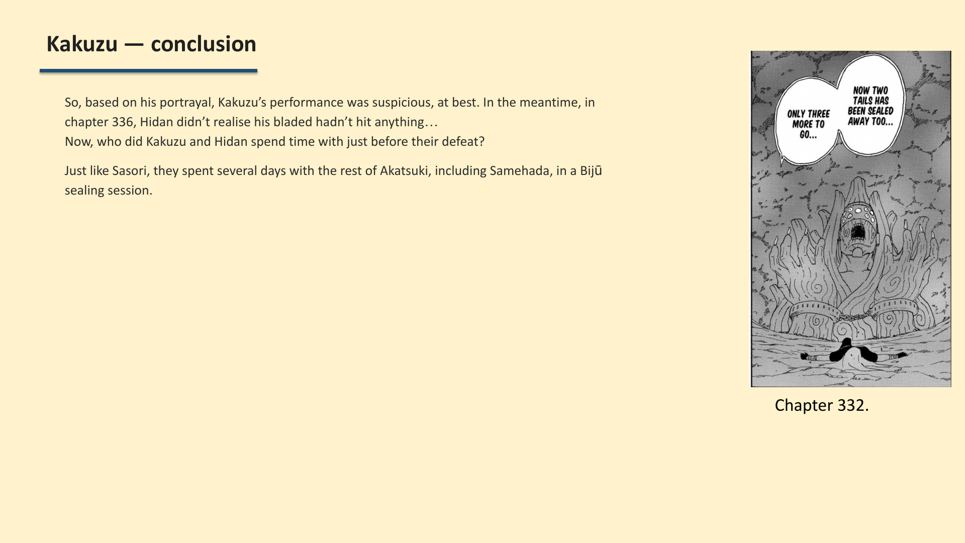 Slide 7: Kakuzu — conclusion