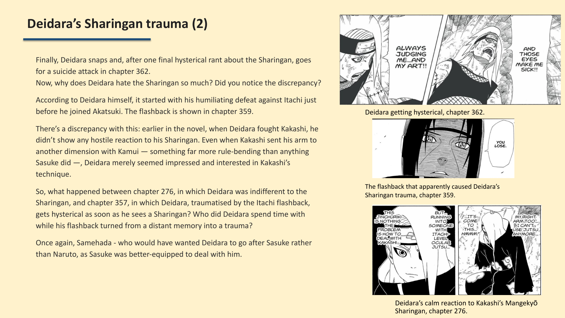 Slide 11: Deidara’s Sharingan trauma (2)