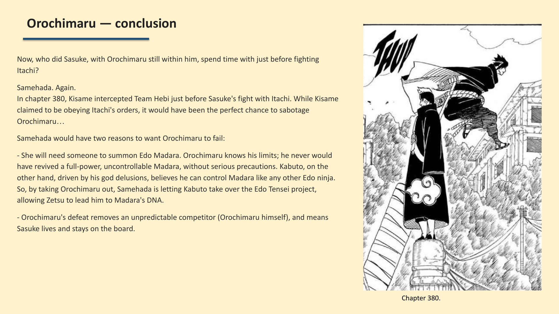 Slide 16: Orochimaru — conclusion