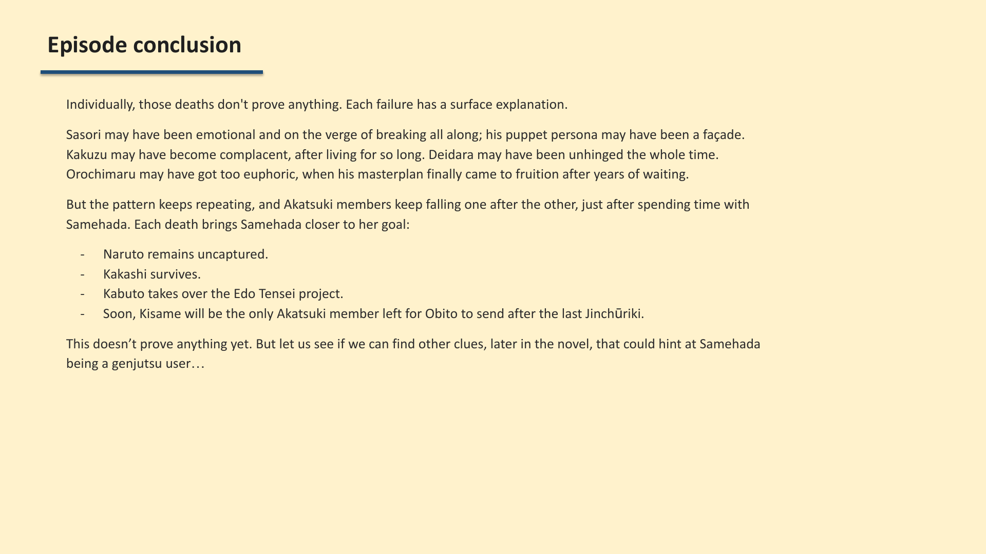 Slide 17: Episode conclusion