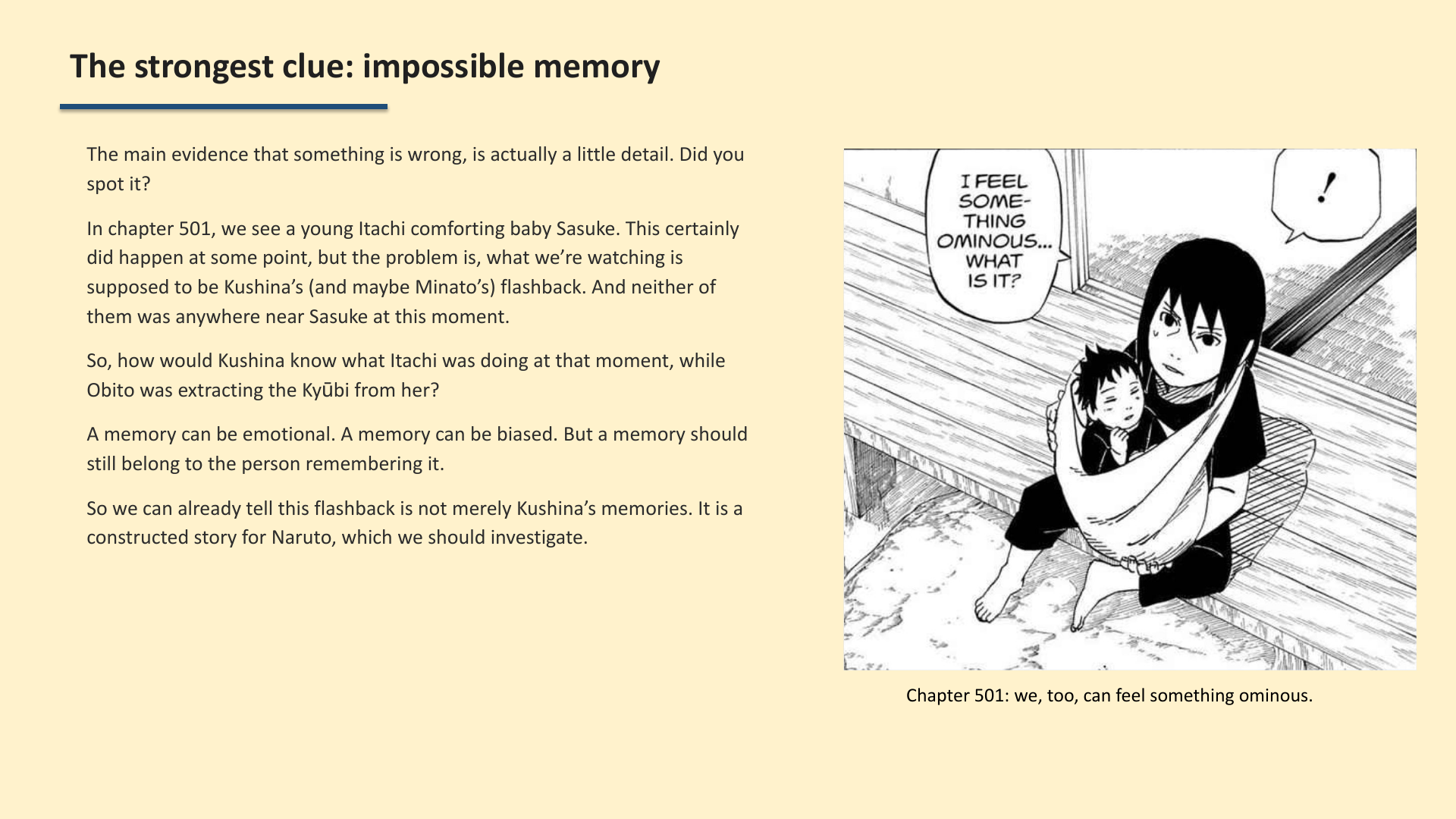 Slide 2: The strongest clue: impossible memory