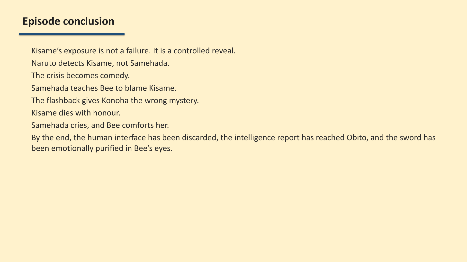 Slide 11: Episode conclusion
