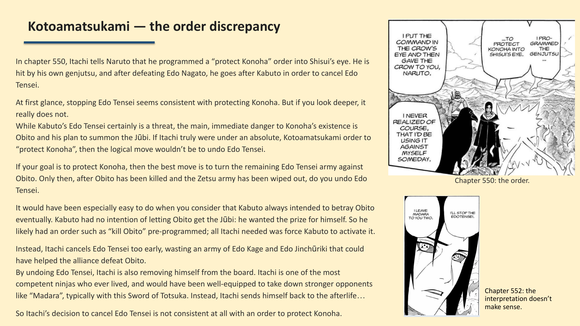 Slide 6: Kotoamatsukami — the order discrepancy