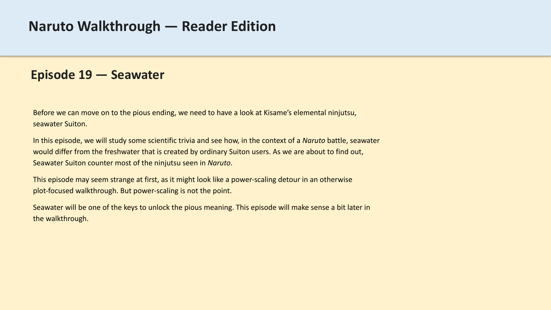 Slide 1: Episode 19 — Seawater