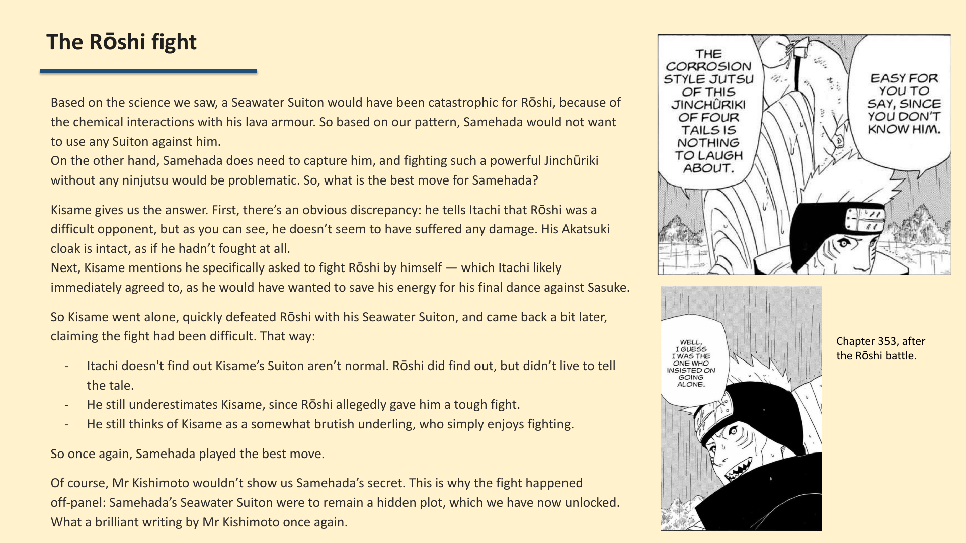 Slide 12: The Rōshi fight