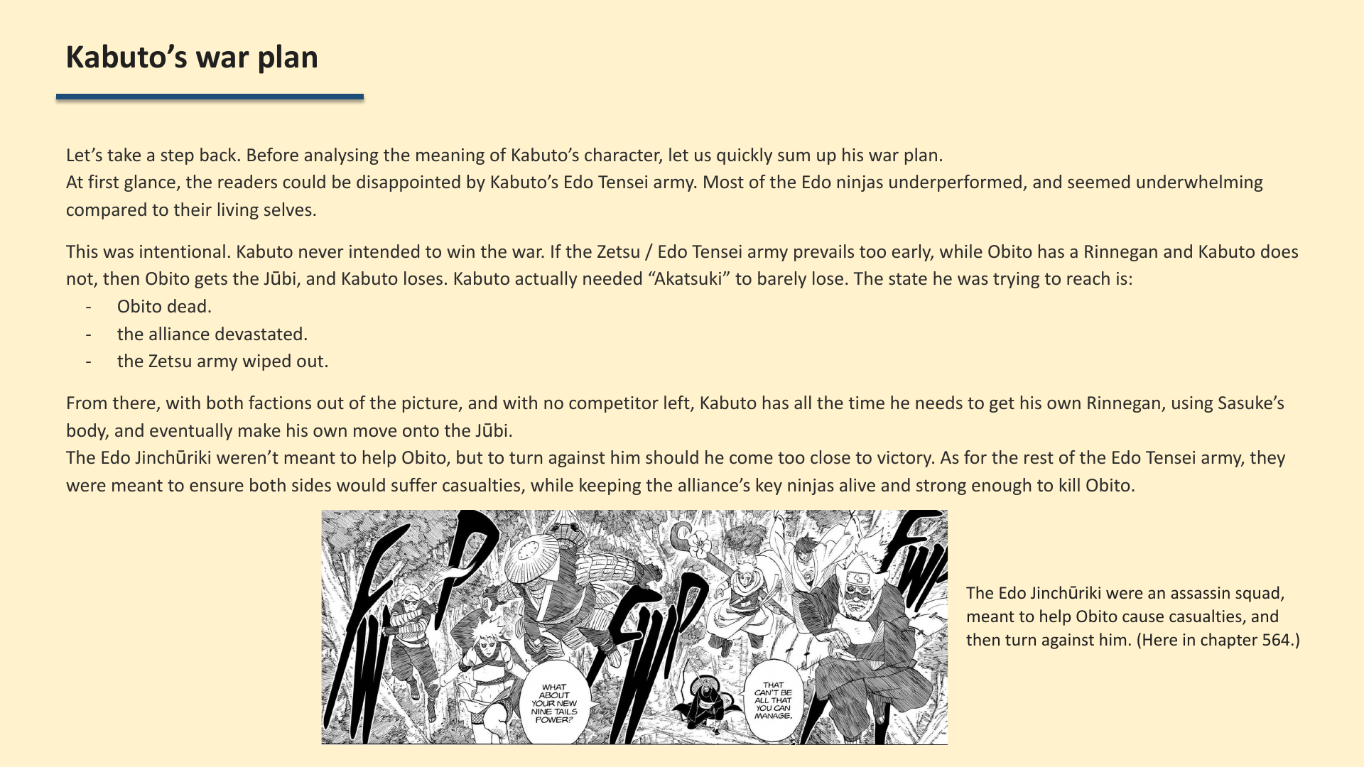 Slide 3: Kabuto’s war plan