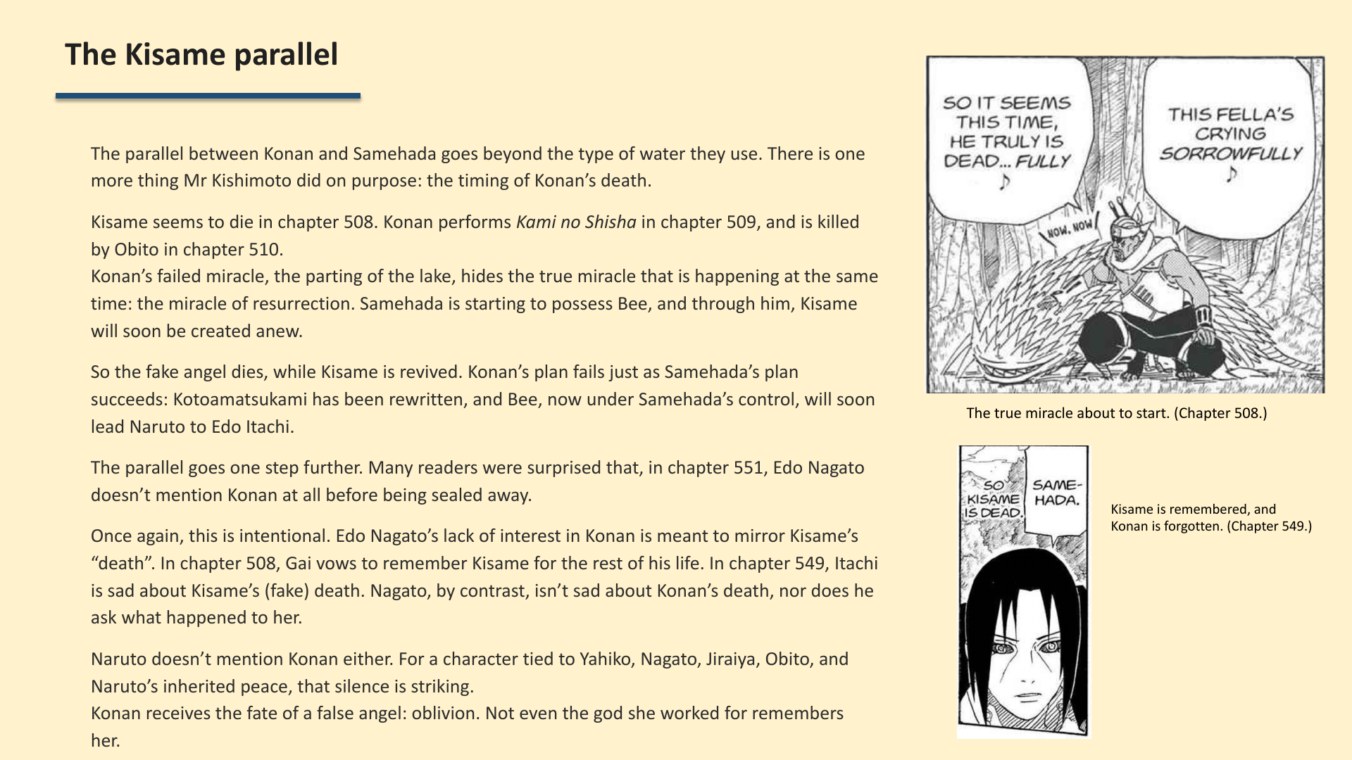 Slide 5: The Kisame parallel