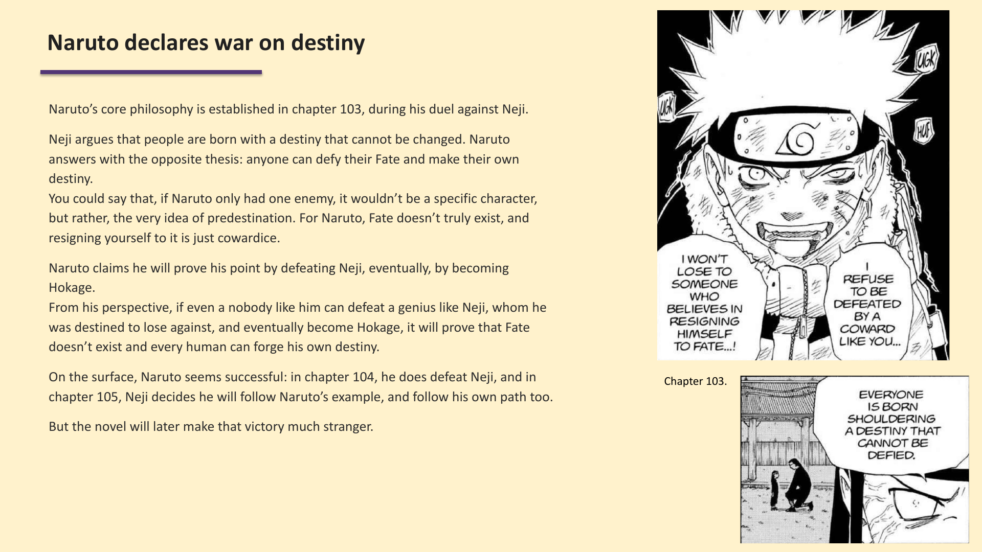 Slide 5: Naruto declares war on destiny