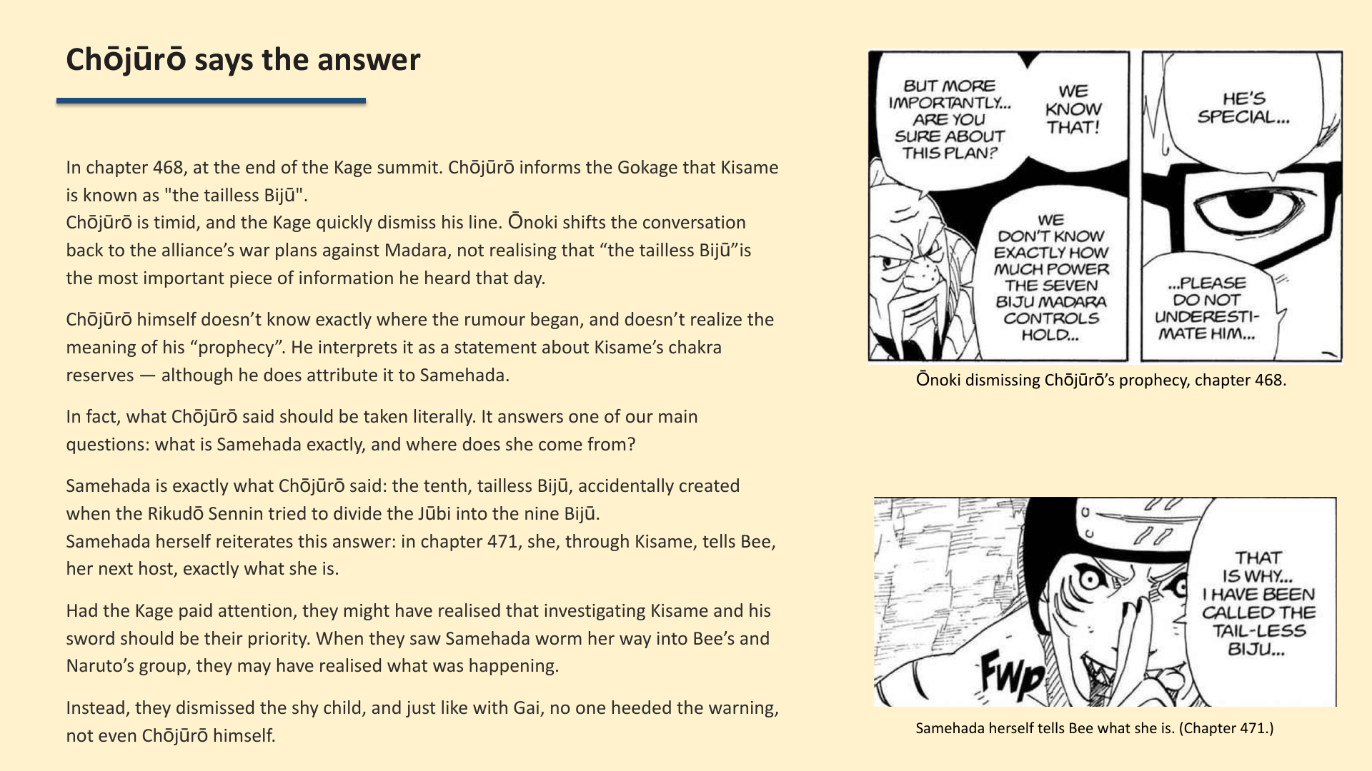 Slide 5: Chōjūrō says the answer
