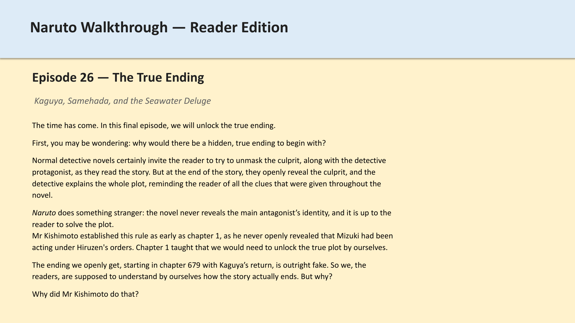 Slide 1: Episode 26 — The True Ending