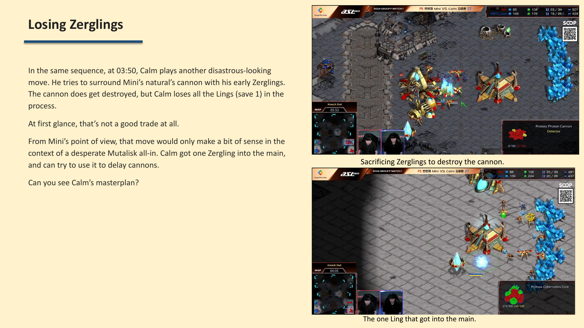 Slide 3: Losing Zerglings